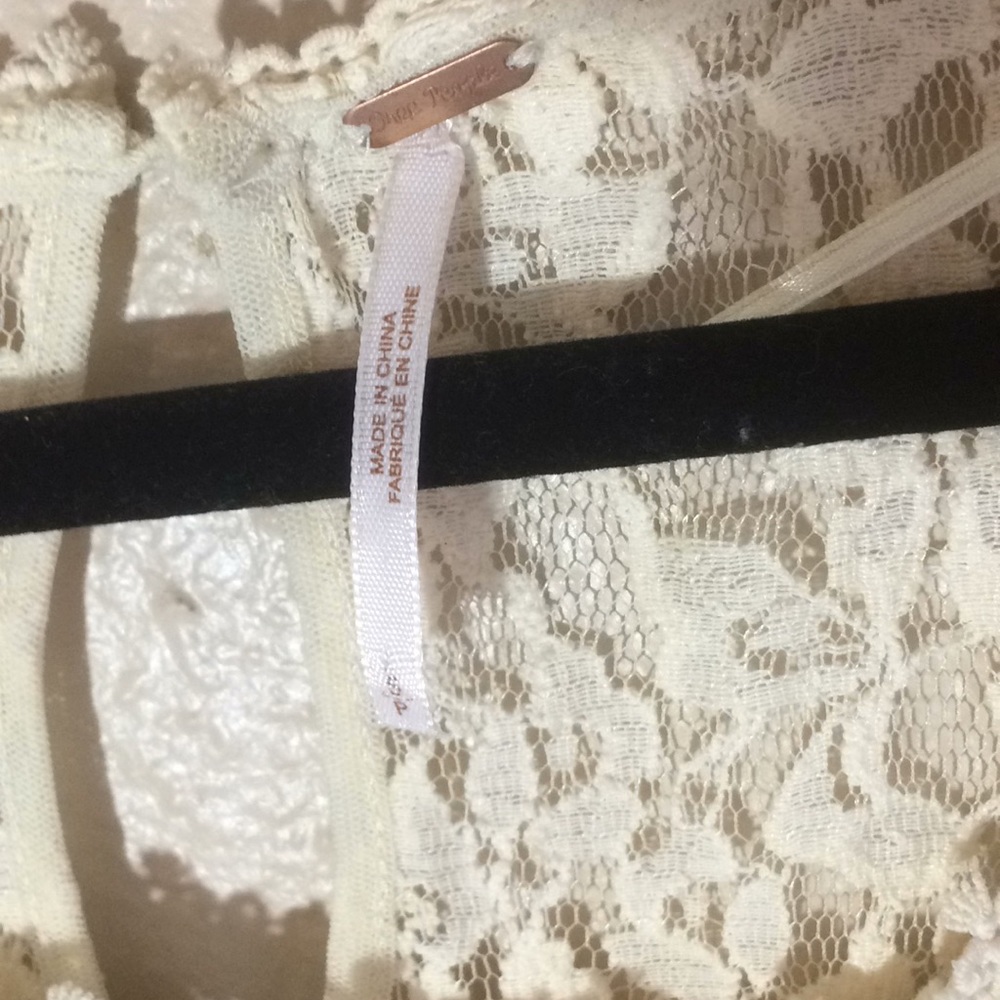 Free People Cream Lace Peplum Top - Picture 5 of 8